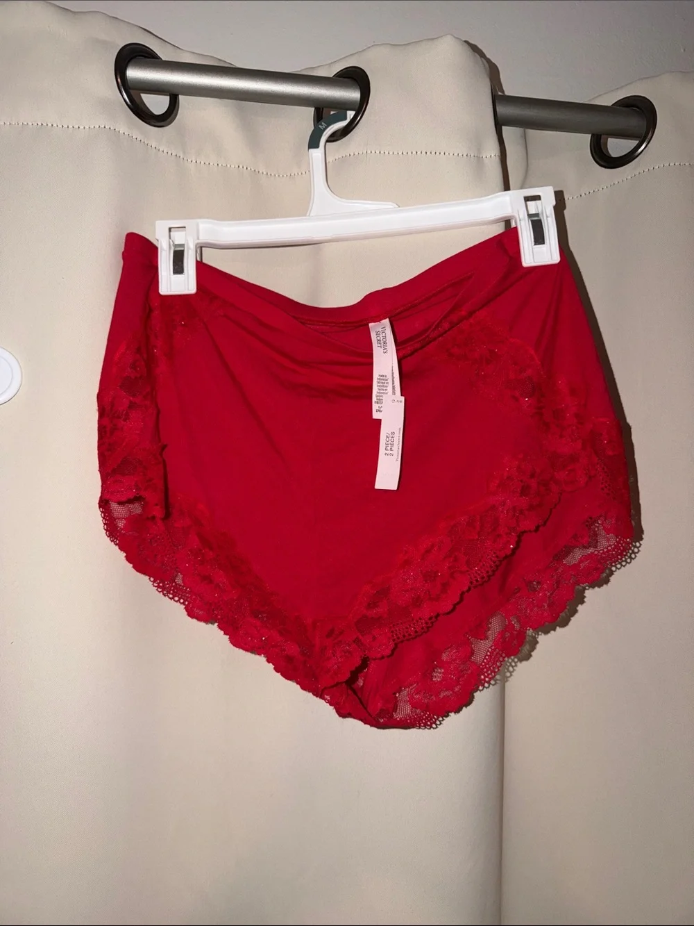 Victoria secret Red Lace-Trim Camisole & Shorts Sleep Set - Women Intimates NWT